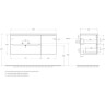 База под раковину подвесная BELBAGNO ETNA-1200-2C-1A-SO-RN-L с двумя выкатными ящиками и одной распашной дверцей, левосторонняя, Rovere Nature, 1209x462x500