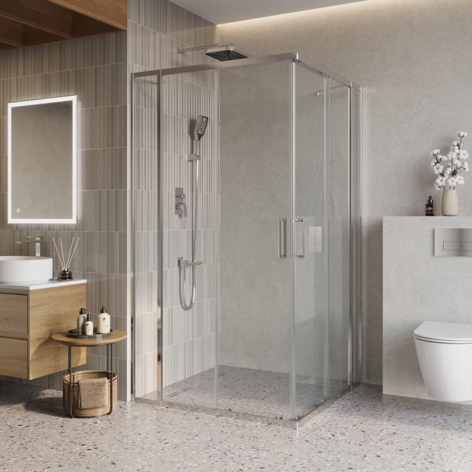 Душевой уголок BELBAGNO LUCE-A-22-100+30-C-Cr